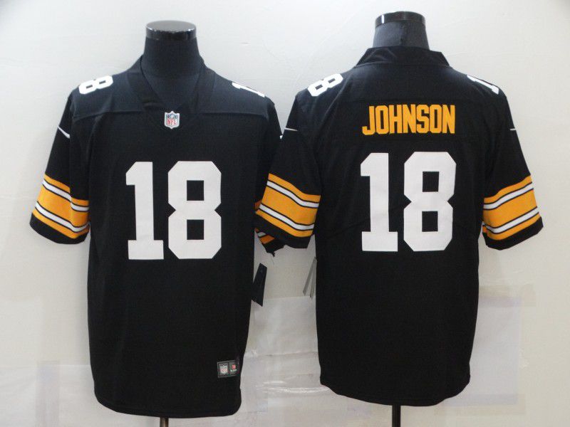 Men Pittsburgh Steelers #18 Johnson Black Nike Limited Vapor Untouchable NFL Jerseys